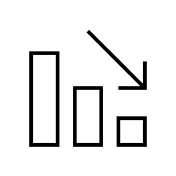 Icon with diagram and arrow pointing down