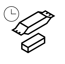 Icon with clock and packaging