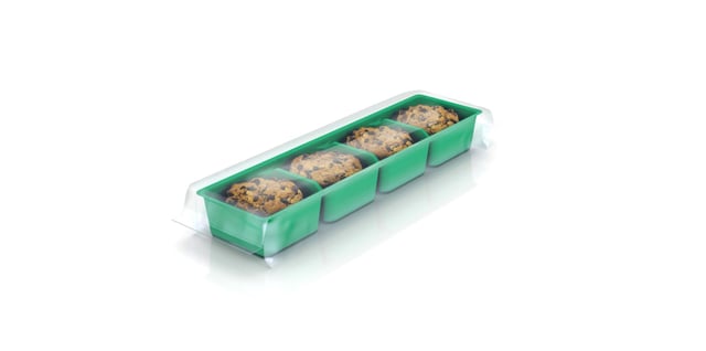 Cookies in tray overwrap