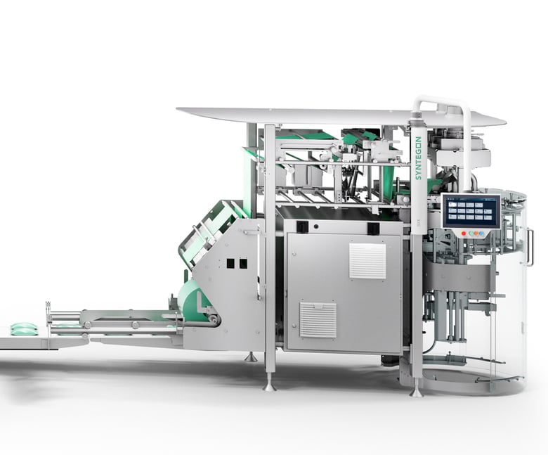 SVX Duplex machine with two film lanes, optimized for high-output packaging of small bag formats.