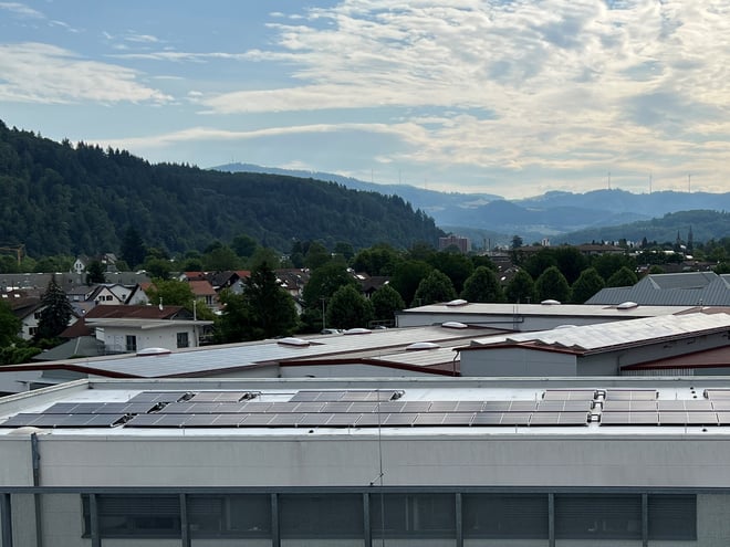 n the roof of Hüttlin's production hall, a photovoltaic system will in future produce a quarter of the electricity consumed at the site.
