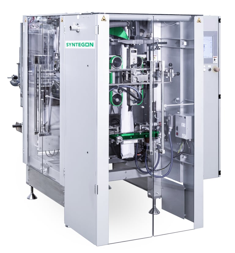 Intermittent motion vertical packaging machine built for simple and high-quality sealing applications.
