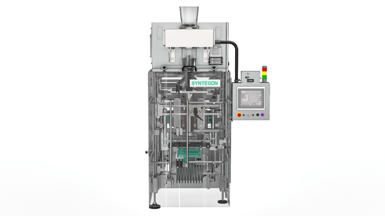 SVL Series compact vertical packaging machine optimized for low-density snack applications.