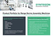 Product portfolio for Range device assembly machines