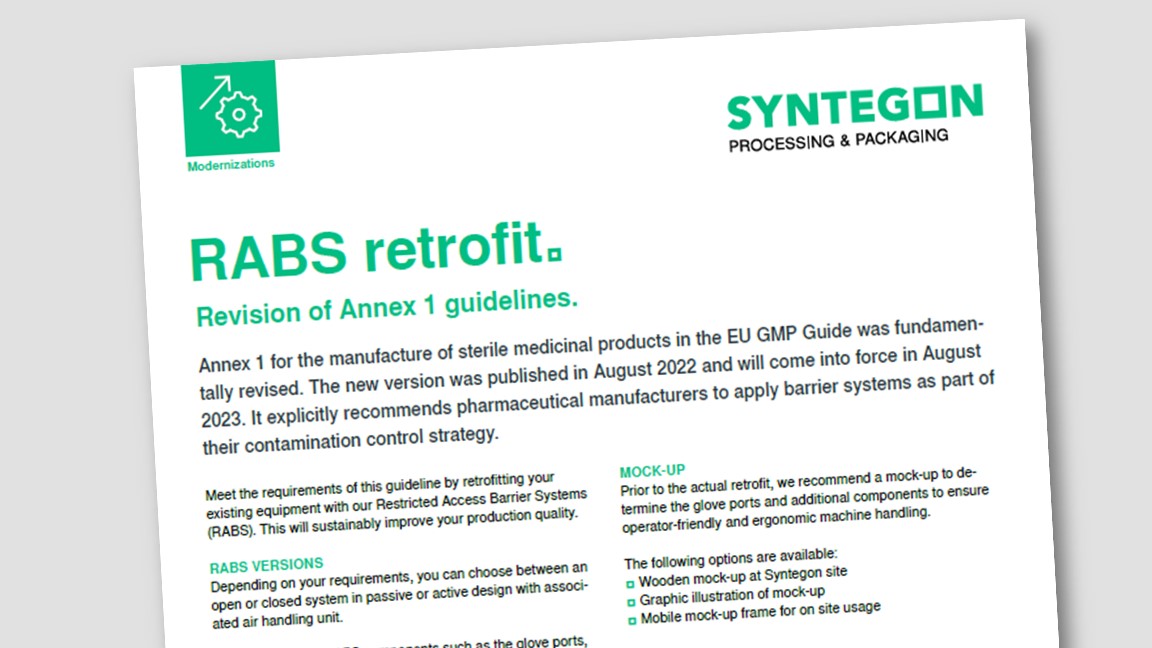 Rabs Module Annex 1 Compliance » Syntegon