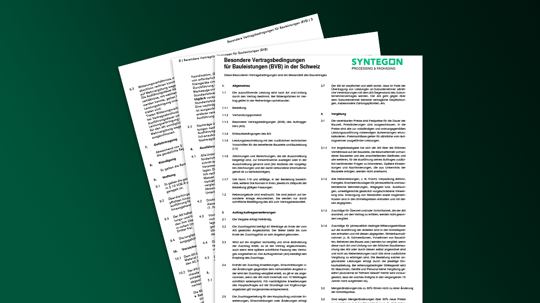 Besondere Vertragsbedingungen für Bauleistungen (BVB), Syntegon Group Schweiz