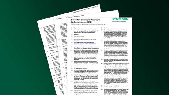 Besondere Vertragsbedingungen für Bauleistungen (BVB), Syntegon Group Deutschland