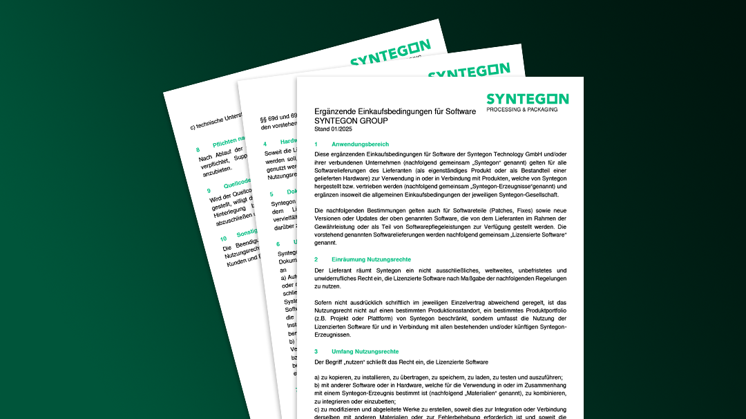 Ergänzende Einkaufsbedingungen für Software Syntegon Group