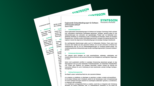 Ergänzende Einkaufsbedingungen für Software Syntegon Group
