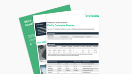 Knowledge Report Füllen von flauschig-kohäsivem Pulver