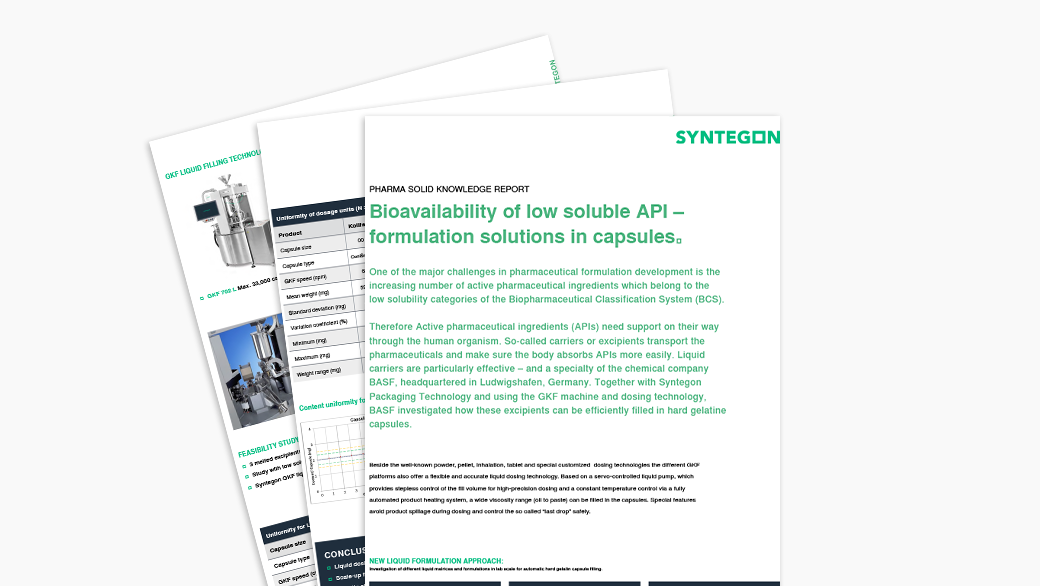 Knowledge Report Bioavailibility of low soluble API - formulation solutions in capsules
