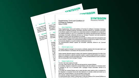 Supplementary Terms and Conditions of Purchase for Software Syntegon Group
