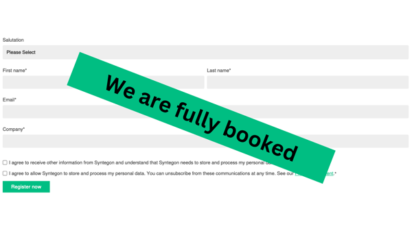 We are fully booked